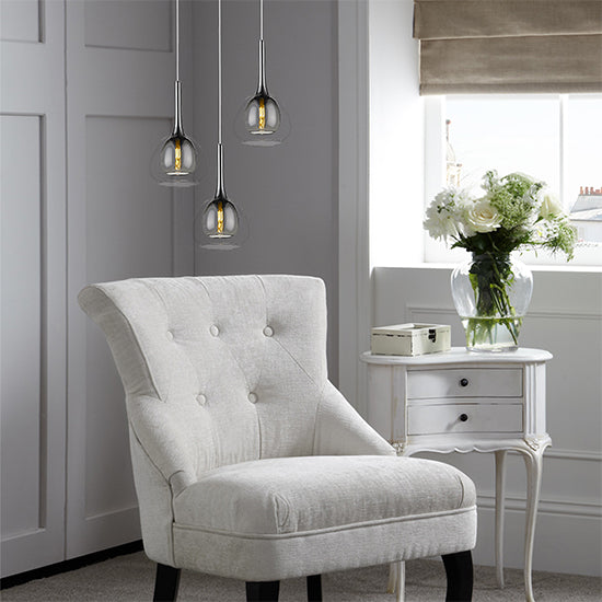 Adelina Round Decorative Ceiling Pendant Light In Smoked Grey
