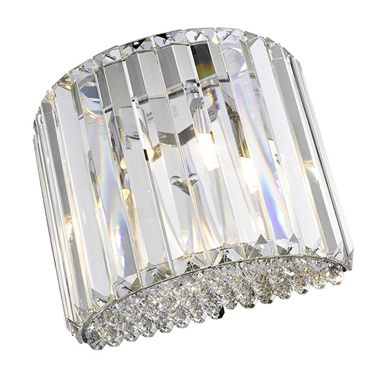Belgravia 1 Bulb Wall Light In Chrome And Clear