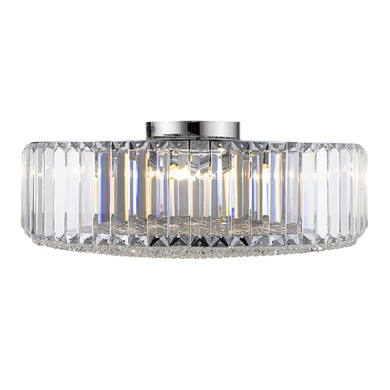 Belgravia Flush Ceiling Light In Chrome And Clear