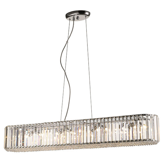 Belgravia 8 Bulbs Rectangular Ceiling Pendant Light Chrome Clear