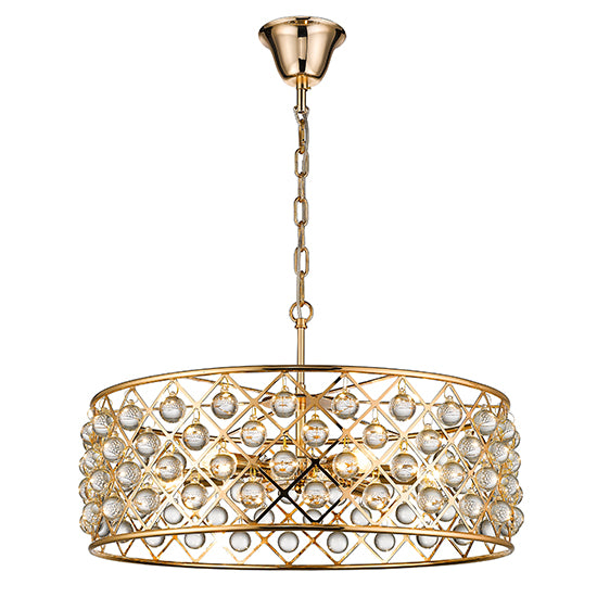 Brent 6 Bulbs Cross Decorative Ceiling Pendant Light In Gold