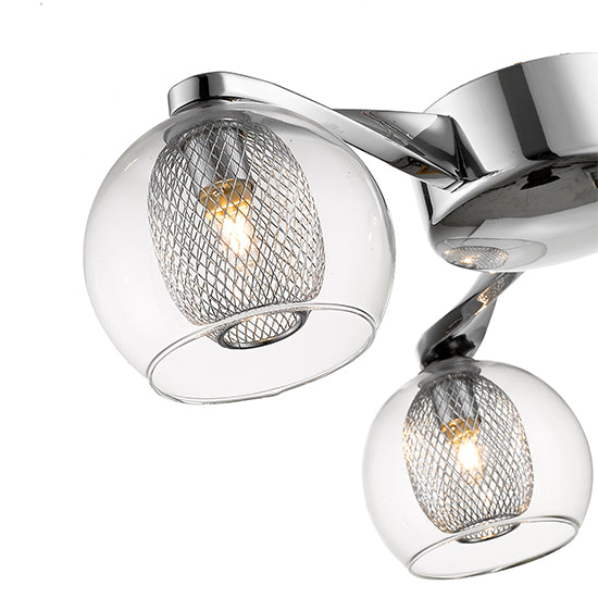 Canonbury 3 Bulbs Flush Ceiling Light In Chrome