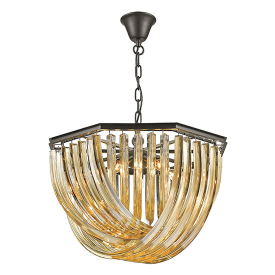 Chelsea 5 Bulbs Statement Ceiling Pendant Light In Champagne Gold