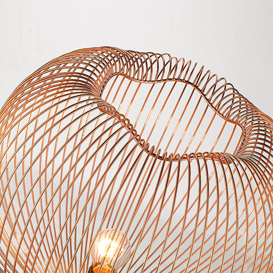 Dollis 1 Bulb Wire Birdcage Effect Table Lamp In Copper