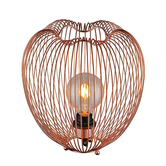 Dollis 1 Bulb Wire Birdcage Effect Table Lamp In Copper