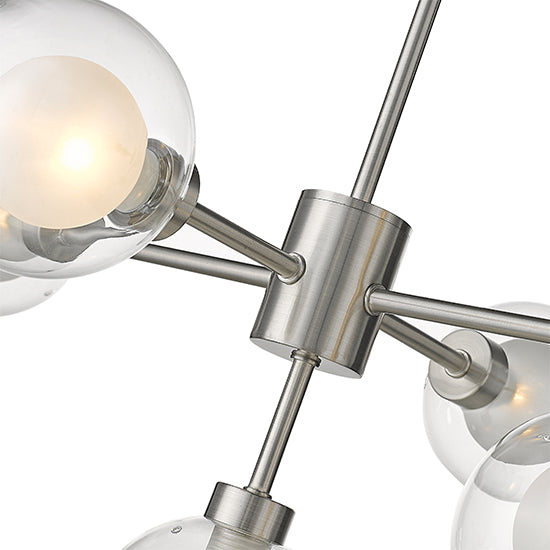 Dolores 10 Bulbs Decorative Ceiling Pendant Light In Satin Nickel