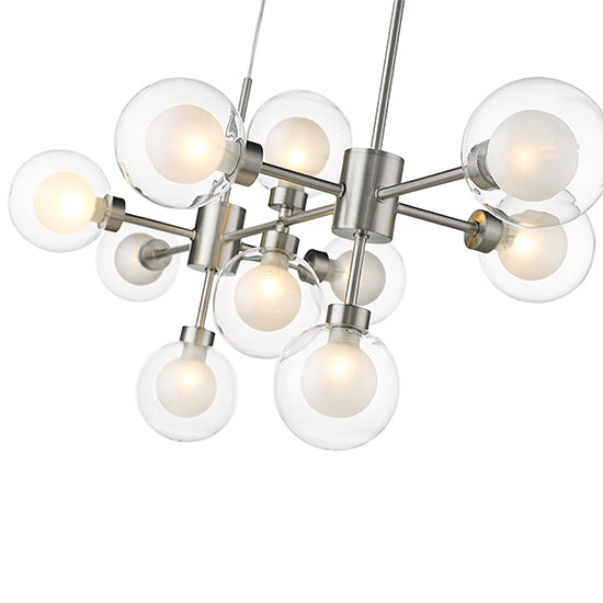 Dolores 10 Bulbs Decorative Ceiling Pendant Light In Satin Nickel