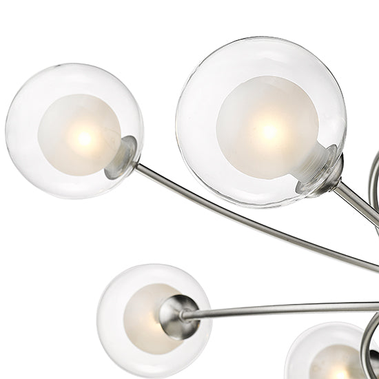 Dolores 8 Bulbs Large Semi-Flush Ceiling Light In Satin Nickel
