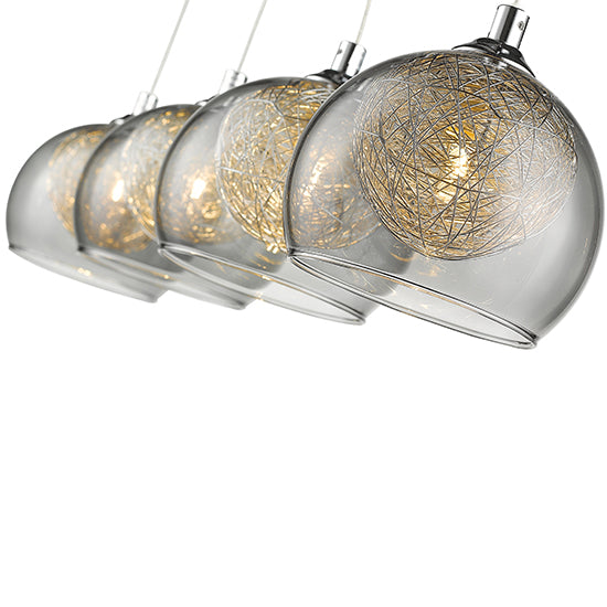 Ealing 4 Bulbs Decorative Ceiling Pendant Light In Chrome And Smoked Grey