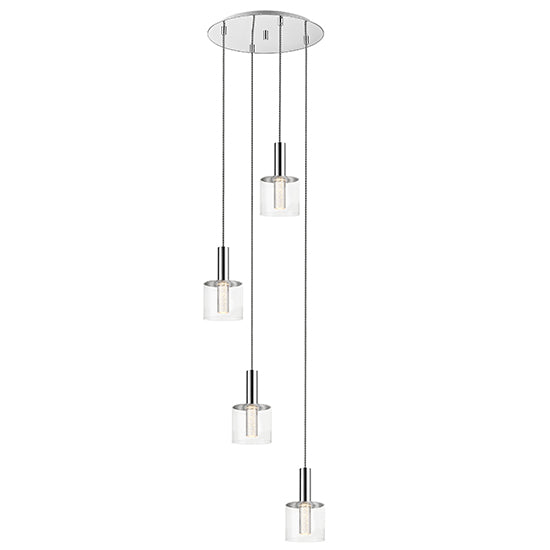 Evita 4 Bulbs Decorative Round Ceiling Pendant Light In Chrome
