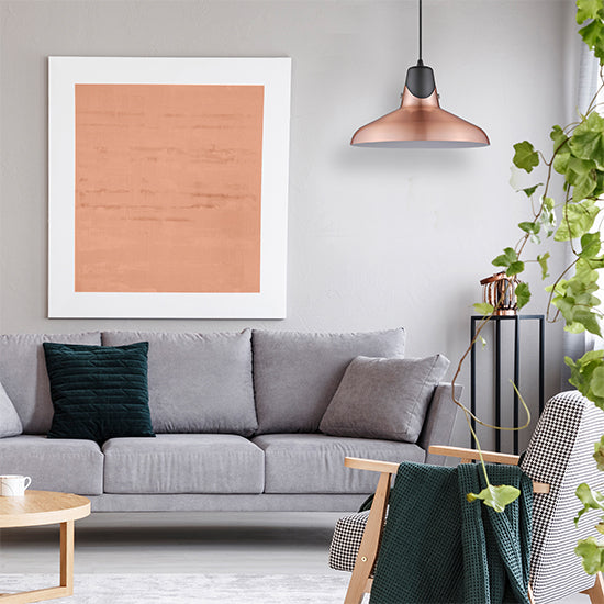 Hanwell 1 Bulb Ceiling Pendant Light In Copper And Matt Black
