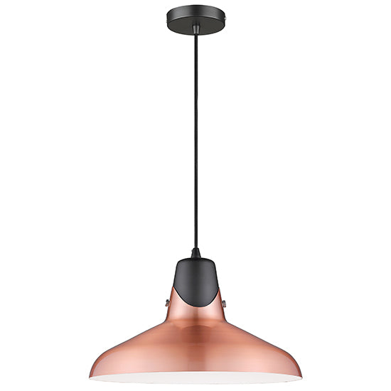 Hanwell 1 Bulb Ceiling Pendant Light In Copper And Matt Black