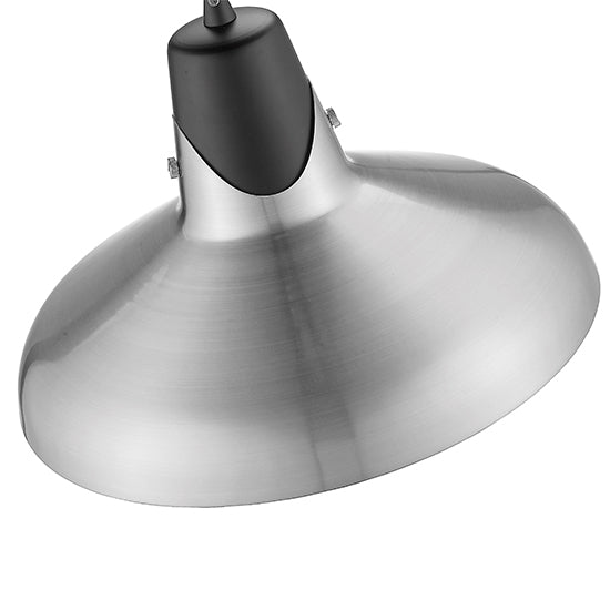 Hanwell 1 Bulb Ceiling Pendant Light In Satin Nickel And Matt Black