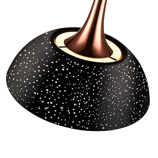 Holborn 1 Bulb Round Ceiling Pendant Light In Black And Copper