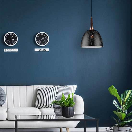 Holborn 1 Bulb Ceiling Pendant Light In Black And Copper
