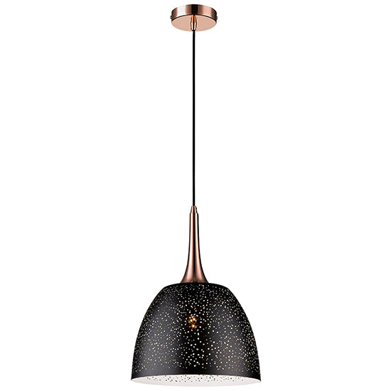Holborn 1 Bulb Ceiling Pendant Light In Black And Copper