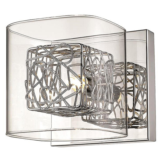 Holland 1 Clear Glass Shade Bulb Wall Light In Chrome