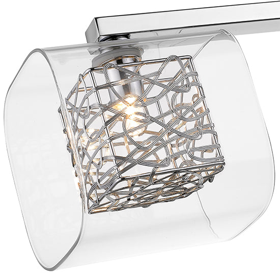 Holland 3 Clear Glass Shade Bulbs Flush Ceiling Light In Chrome