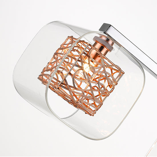 Holland 3 Clear Glass Shade Bulbs Decorative Ceiling Pendant Light In Copper