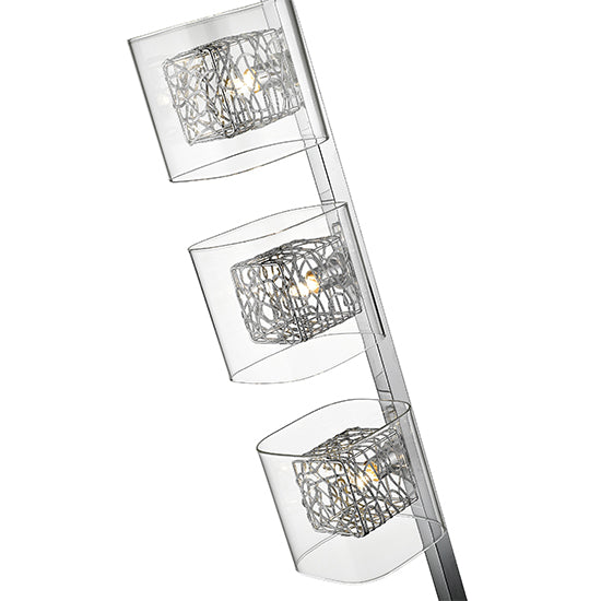 Holland 3 Clear Glass Shade Bulbs Floor Lamp In Chrome