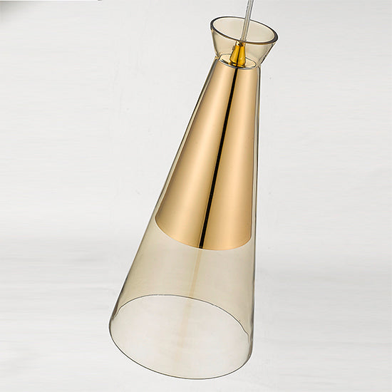 Kentish 1 Bulb Ceiling Pendant Light In Champagne Gold