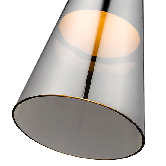 Kentish 1 Bulb Ceiling Pendant Light In Smoked Grey And Chrome