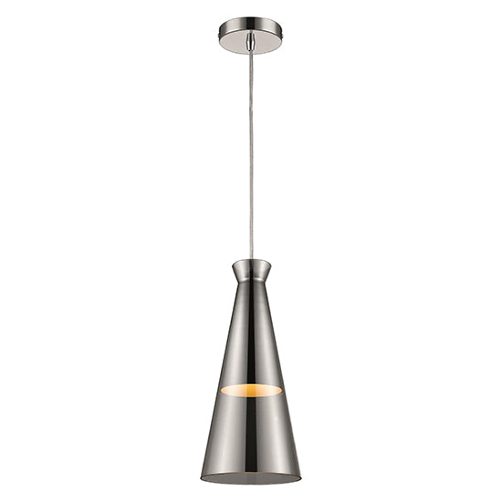 Kentish 1 Bulb Ceiling Pendant Light In Smoked Grey And Chrome