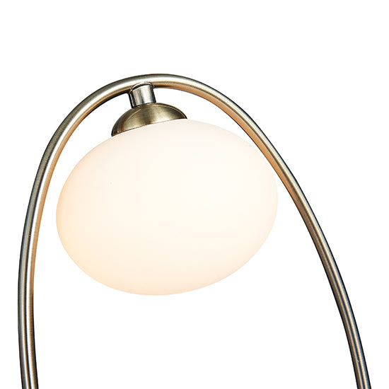 Leyburn 1 Opal Glass Globe Bulb Table Lamp In Antique Brass