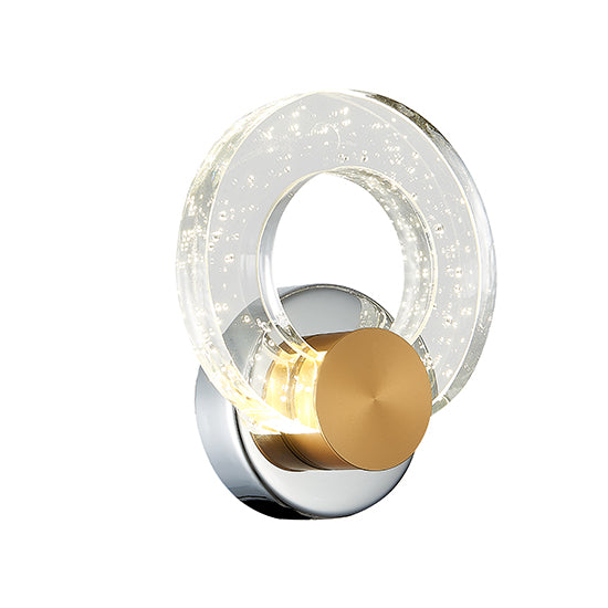 Linton 1 Spherical Shaped Glass Decorative Wall Light In Gold