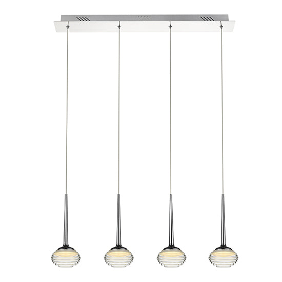 Lola 4 Rigid Glass Dome Decorative Ceiling Pendant Light In Chrome