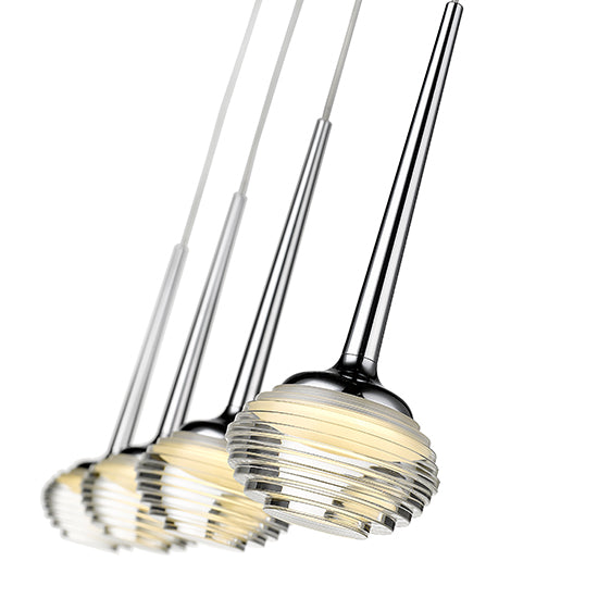 Lola 4 Rigid Glass Dome Decorative Ceiling Pendant Light In Chrome