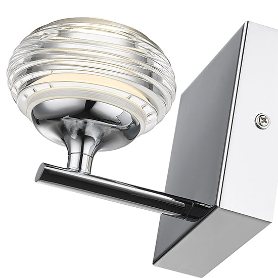 Lola 1 Rigid Glass Dome Decorative Wall Light In Chrome