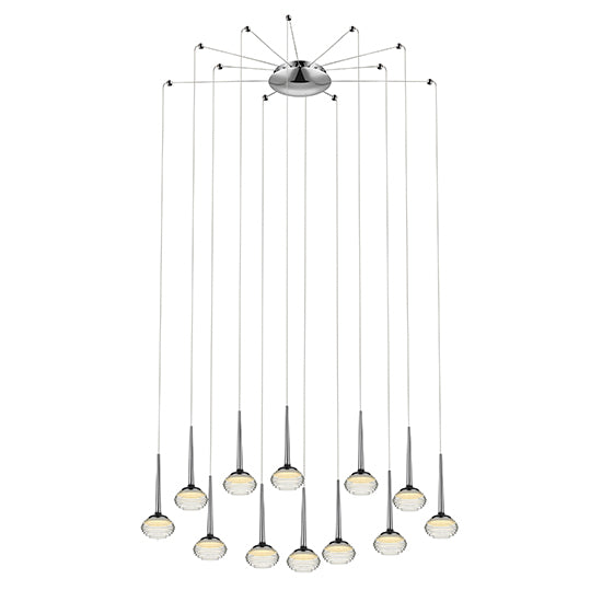 Lola 12 Rigid Glass Dome Decorative Ceiling Pendant Light Chrome