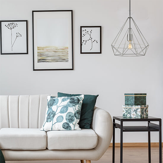 Merton 1 Bulb Double-Layered Cage Large Ceiling Pendant Light In Satin Nickel
