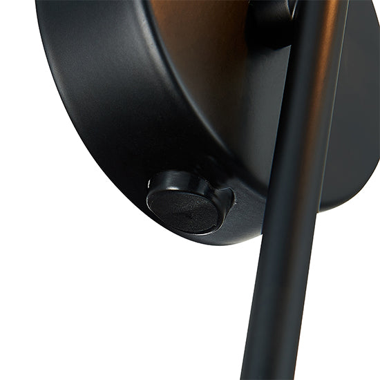 Otley 1 Smoked Glass Globe Bulb Wall Light In Black