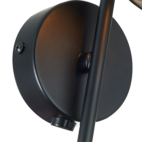 Otley 1 Smoked Glass Globe Bulb Wall Light In Black