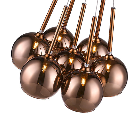 Plumstead 7 Bulbs Decorative Ceiling Pendant Light In Copper