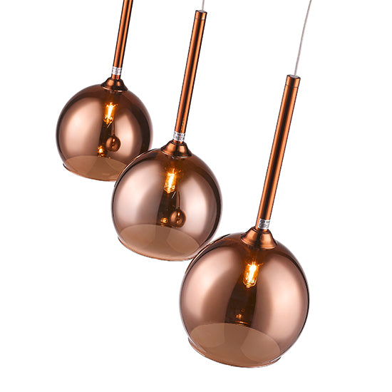 Plumstead 3 Bulbs Decorative Ceiling Pendant Light In Copper