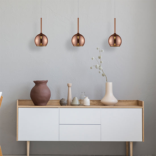 Plumstead 3 Bulbs Decorative Ceiling Pendant Light In Copper