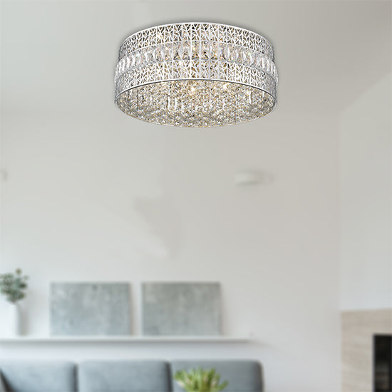 Rosalin 7 Bulbs Decorative Flush Ceiling Light In Chrome