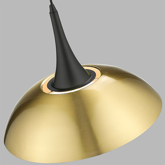 Stamford 1 Bulb Ceiling Pendant Light In Antique Brass And Matt Black