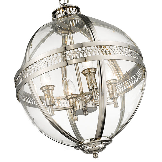 Victoria 4 Bulbs Round Ceiling Pendant Light In Nickel