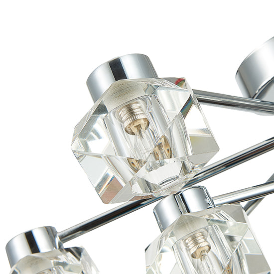 Wakefield 9 Bulbs Decorative Flush Ceiling Light In Chrome