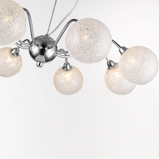 Wimbledon 8 Bulbs Decorative Ceiling Pendant Light In Chrome And Clear