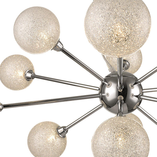 Wimbledon 12 Bulbs Decorative Ceiling Pendant Light In Chrome And Clear