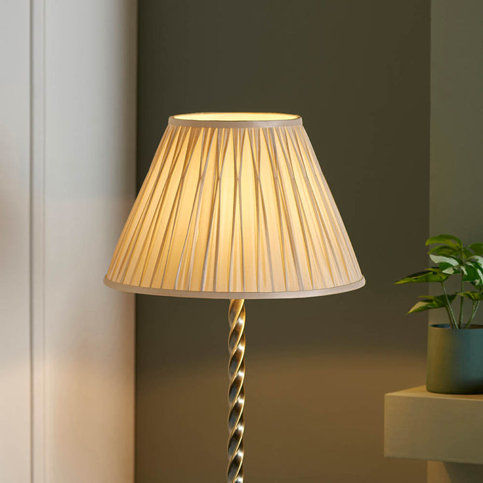 Suki 16 Inch Ivory Shade Floor Lamp With Chatsworth Antique Brass Base