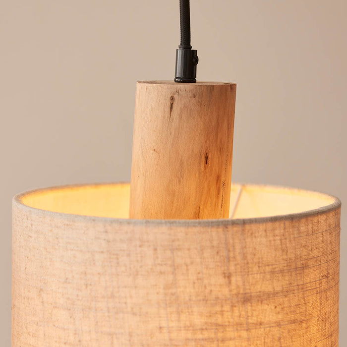 Durban 3 Lights Natural linen cylinder shades Ceiling Pendant Light