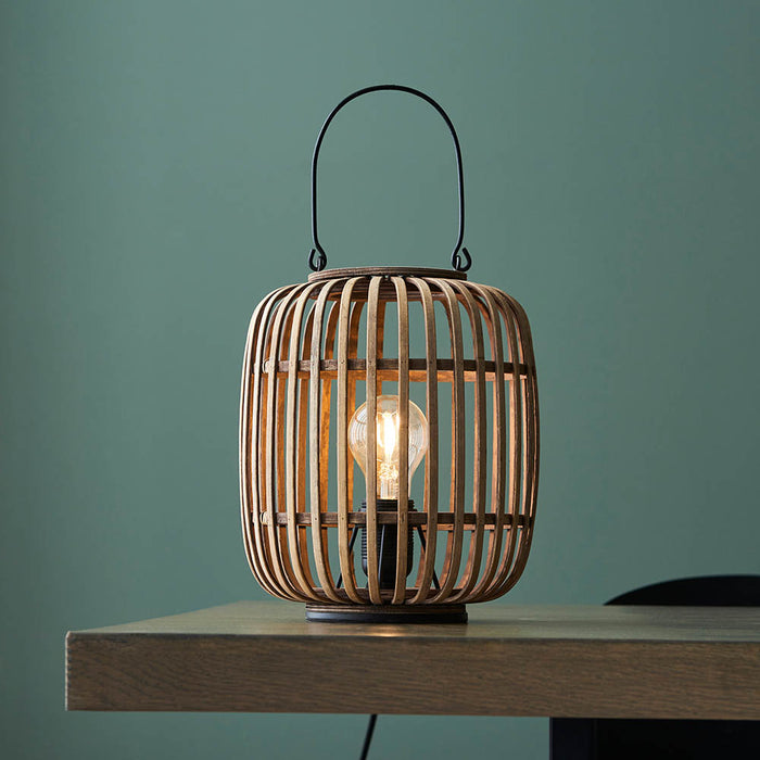 Mathias Table Lamp In Natural Bamboo Open Framework