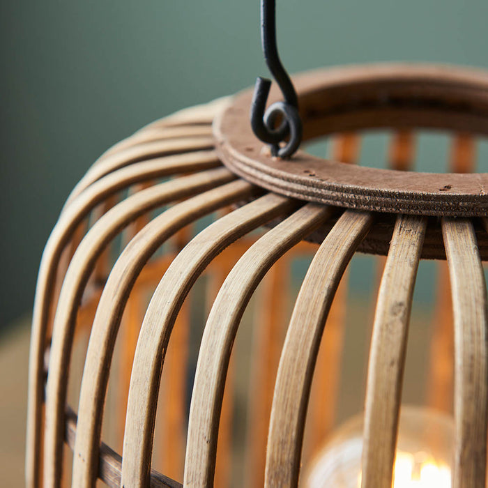 Mathias Table Lamp In Natural Bamboo Open Framework