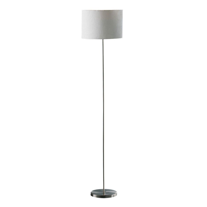 Forma White Waffle Effect Polyester Shade Floor Lamp With Chrome Base